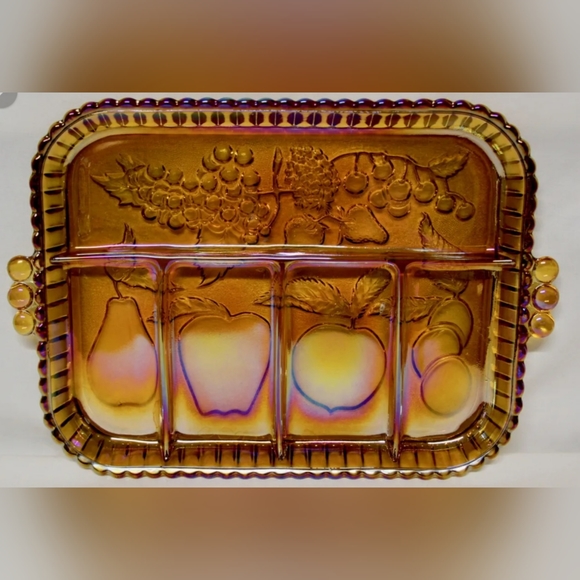 Vintage Indiana Marigold Carnival Glass Plate - Picture 3 of 5